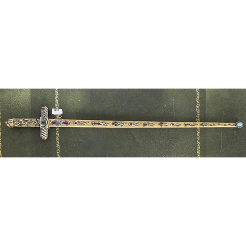 1495 - Unusual late 19th century jewelled sword, 29.5