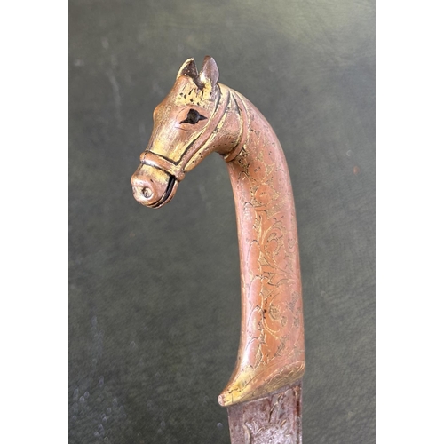 1498 - Brass mounted Indian horse head dagger, 9