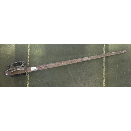 1506 - Early basket hilted officers sword, 29