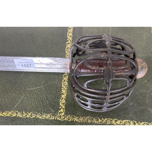 1507 - Early basket hilted Scottish sword, 31.5