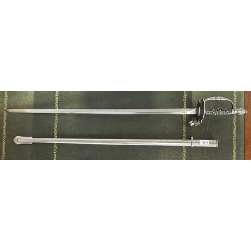 1511 - Reproduction of an 18th century officers type sword, 104cm overall