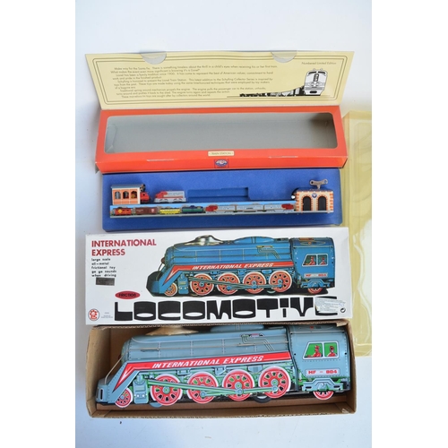 405 - Collection of tin plate clockwork and friction powered models to include Corgi/Mettoy 50th anniversa... 