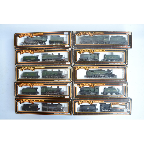 427 - Ten boxed OO gauge electric steam train models from Mainline Railways to include 37090 43XX Mogul GW... 