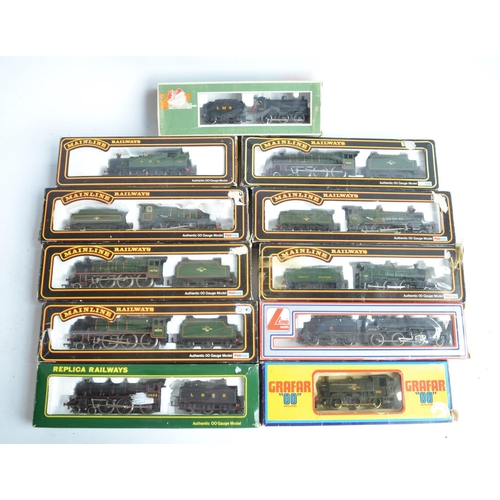 428 - Eleven boxed OO gauge electric steam train models from Replica Railways, Lima, Grafar and Mainline t... 