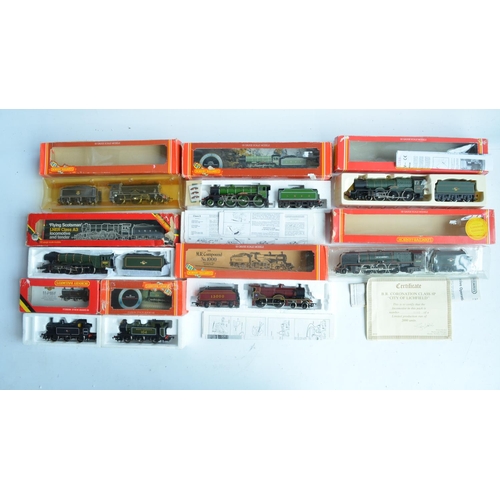 432 - Eight boxed OO gauge electric steam train models from Hornby to include M3030 limited edition BR Cor... 