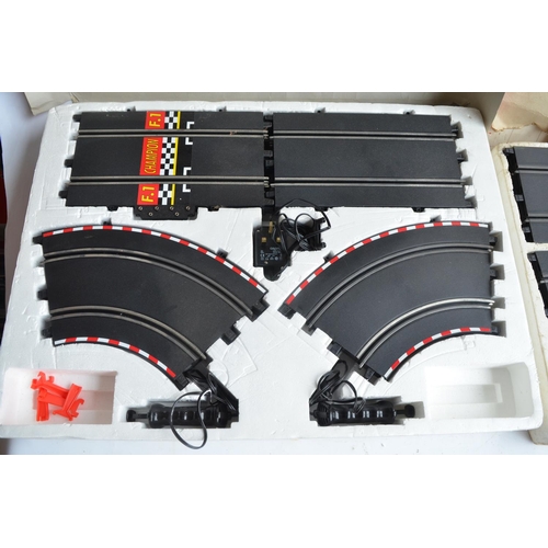 443 - Collection of vintage Polistil 1/32 scale slot car racing track and cars, all in playworn condition,... 