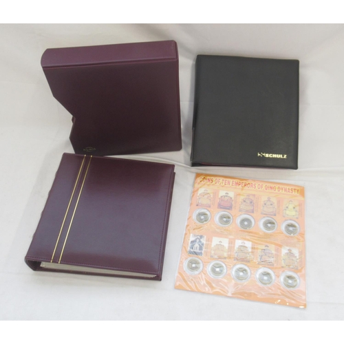 601 - Numis folder w/slip-case cont. various bank notes to inc. Military Currency 1 Yen, Japanese Governme... 