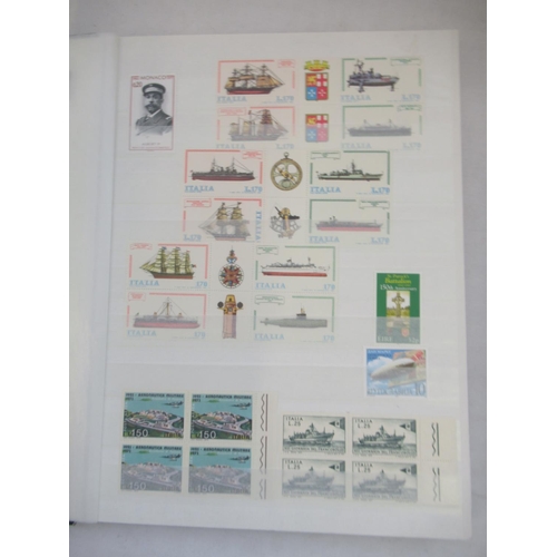 678 - Four stamps albums cont. Military, Aircraft, WW2 and other design related stamps