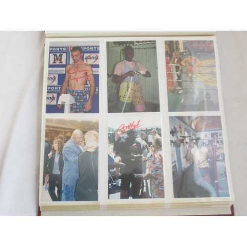 851 - Impressive one owner collection photo album cont. 360 signed photos and promoters cards of Champion ... 