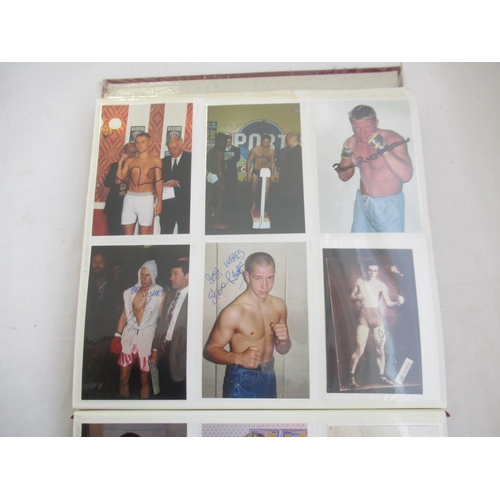 851 - Impressive one owner collection photo album cont. 360 signed photos and promoters cards of Champion ... 