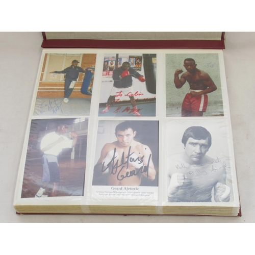 851 - Impressive one owner collection photo album cont. 360 signed photos and promoters cards of Champion ... 