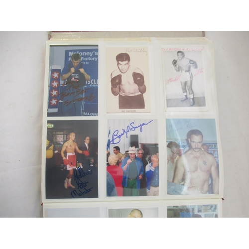 851 - Impressive one owner collection photo album cont. 360 signed photos and promoters cards of Champion ... 