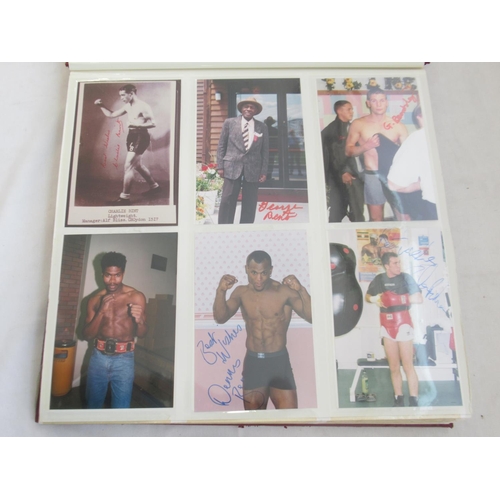 851 - Impressive one owner collection photo album cont. 360 signed photos and promoters cards of Champion ... 