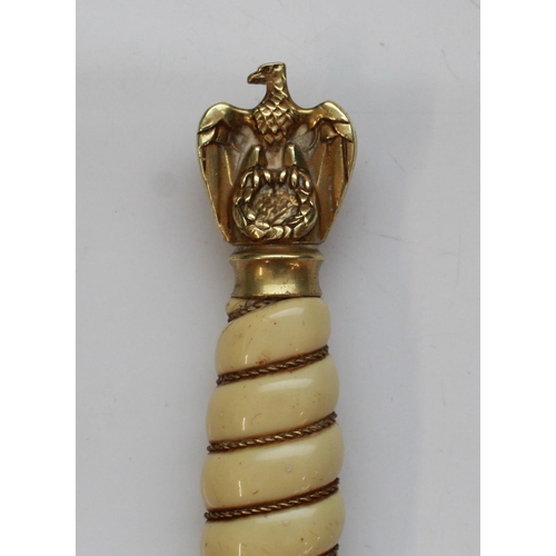 1562 - WWII German Navy Kriegsmarine dress dagger. This example has the bolt of lightning design to scabbar... 