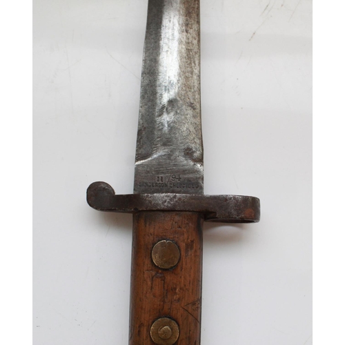 1569 - French 1840 Chassepot Bayonet. Lacking scabbard. Broken tip. Early converted (possible Lee Metford) ... 