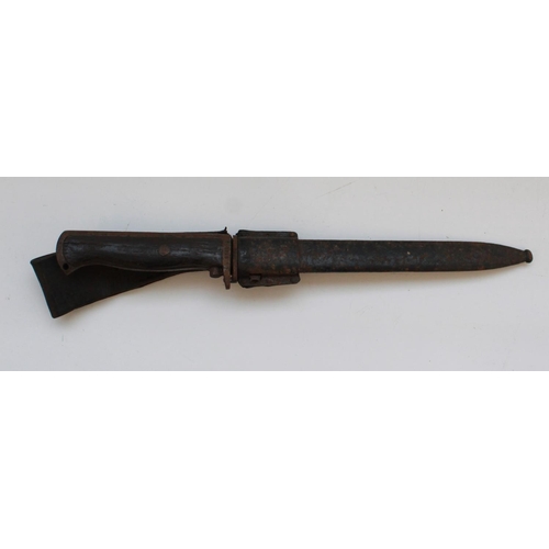 1570 - Norwegian M94 knife bayonet. Modified by shortening by the Germans during WWII. serial number on cro... 