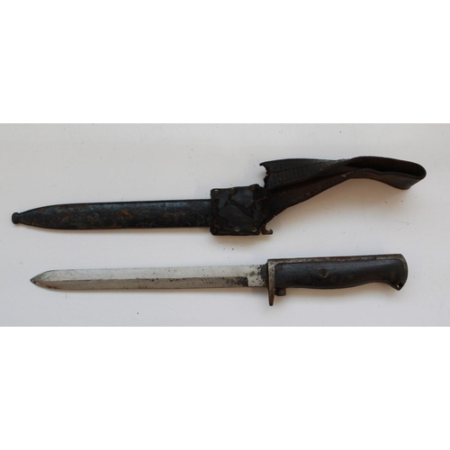 1570 - Norwegian M94 knife bayonet. Modified by shortening by the Germans during WWII. serial number on cro... 