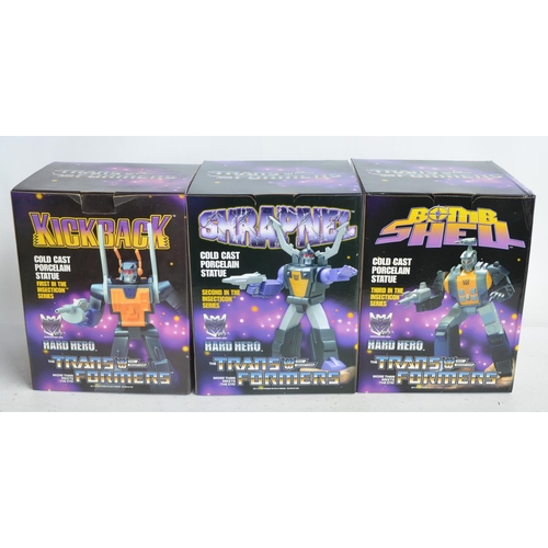 180 - Three Cold cast porcelain limited edition G1 Transformers Insecticon figures 1-3 statues by Hard Her... 