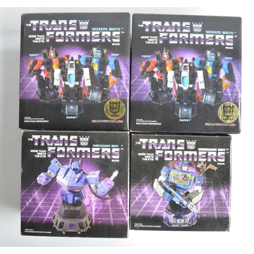 189 - Four limited edition cold cast porcelain Transformer Decepticon bust statues from Diamond Select Toy... 