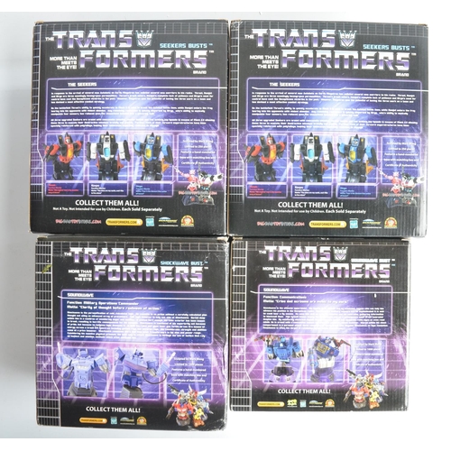 189 - Four limited edition cold cast porcelain Transformer Decepticon bust statues from Diamond Select Toy... 