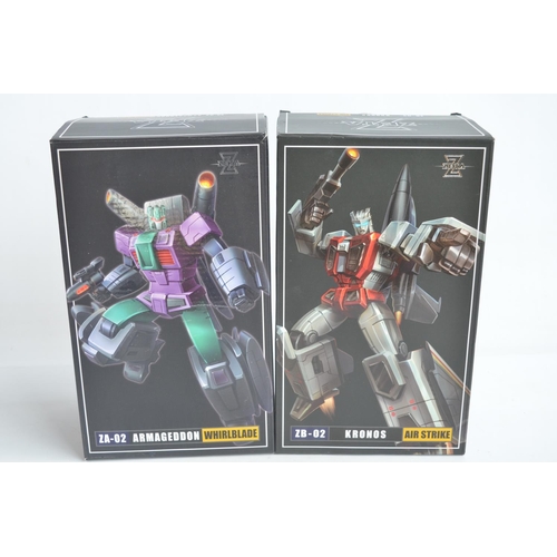 195 - Zeta Toys ZA-02 Armageddon Whirlblade and ZB-02 Kronos Air Strike Transformer models (both approx. 8... 