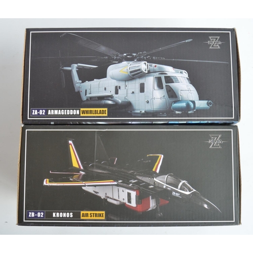 195 - Zeta Toys ZA-02 Armageddon Whirlblade and ZB-02 Kronos Air Strike Transformer models (both approx. 8... 