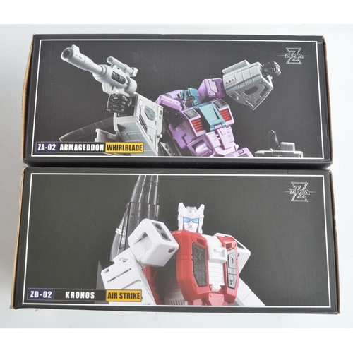 195 - Zeta Toys ZA-02 Armageddon Whirlblade and ZB-02 Kronos Air Strike Transformer models (both approx. 8... 