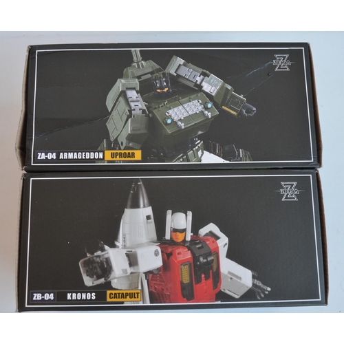 196 - Zeta Toys ZA-03 Armageddon Uproar and ZB-04 Kronos Catapult Transformer models (both approx. 8.5