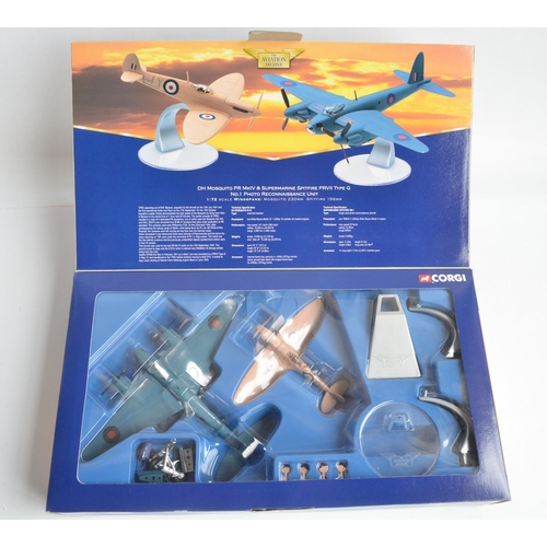 445 - Five 1/72 scale diecast WWII aircraft model sets from Corgi Aviation Archive to include limited edit... 