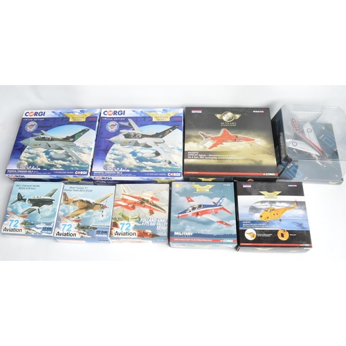 450 - Nine boxed 1/72 scale diecast Royal Air Force model aircraft from Corgi and 72 Aviation to include 2... 