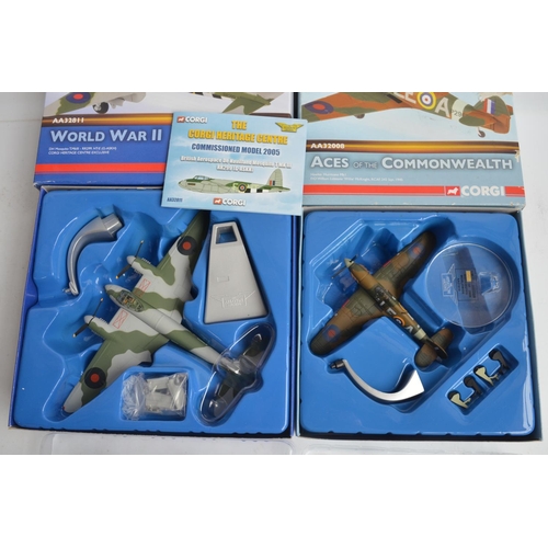 451 - Ten boxed 1/72 and 1/48 scale diecast model aircraft from Corgi and Sky Guardians, all models in at ... 