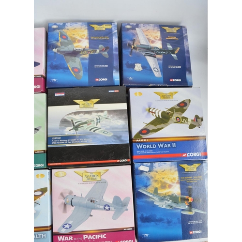 454 - Twenty diecast 1/72nd scale WWII era aircraft models from Corgi, all models A/F although many models... 