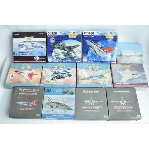 457 - Twelve diecast 1/72nd scale RAF Tornado and Typhoon models from Corgi, AV72 and Sky Guardians, all m... 