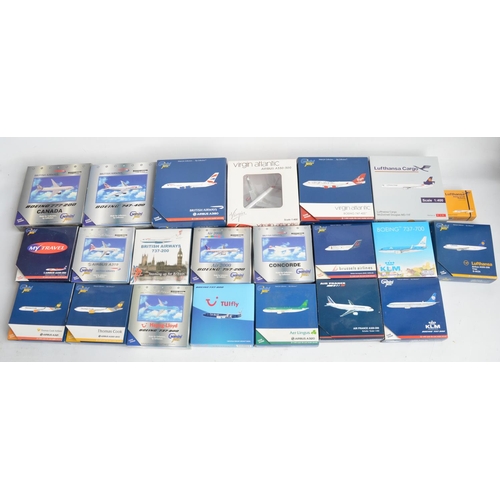 462 - Twenty two boxed 1/400 diecast European airlines themed civilian airliner models including highlydet... 