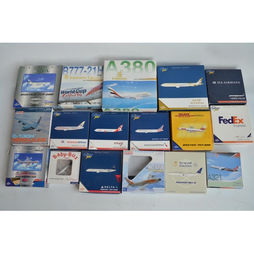 463 - Seventeen boxed 1/400 diecast international airlines themed civilian airliner models including highl... 