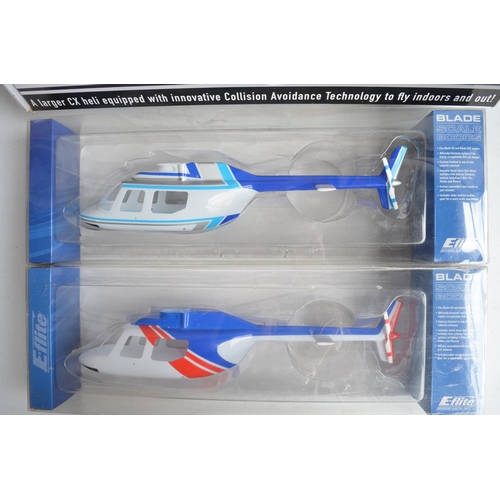 466 - IFT Evolve 300CX and U5 radio controlled helicopter models plus 2 Jet Ranger spare plastic body shel... 