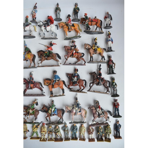 468 - Collection of Del Prado pre-painted cast metal military figures from the Napoleonic Wars and WWII/po... 