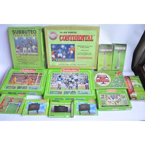 474 - Collection of vintage and modern Subbuteo table football sets to include 2 floodlighting sets (1 inc... 