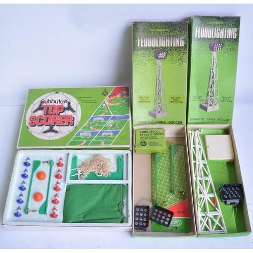 474 - Collection of vintage and modern Subbuteo table football sets to include 2 floodlighting sets (1 inc... 