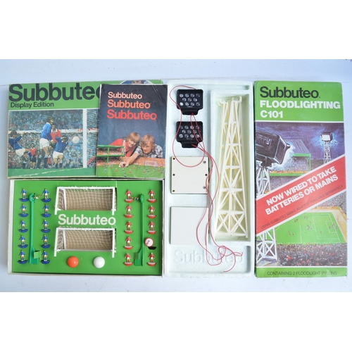 475 - Collection of vintage and modern Subbuteo sets and accessories to include floodlighting C101 set, Fr... 