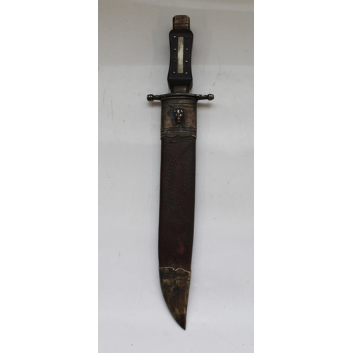 1578 - Good quality example of an early C19th Bowie Knife. 27cm blade, overall length 39cm. Ebony with stee... 