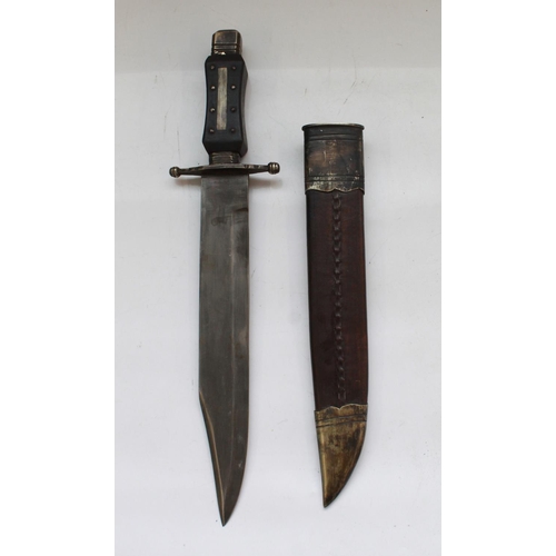 1578 - Good quality example of an early C19th Bowie Knife. 27cm blade, overall length 39cm. Ebony with stee... 