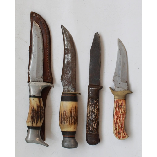 1606 - Collection of four hunting/ Scouting knives.