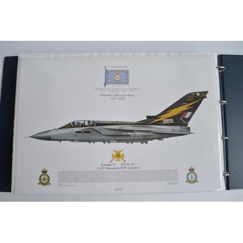 1233 - A3 sized ring binder containing 54 Royal Air Force Tornado prints, 52 by Squadron prints with 5 sign... 