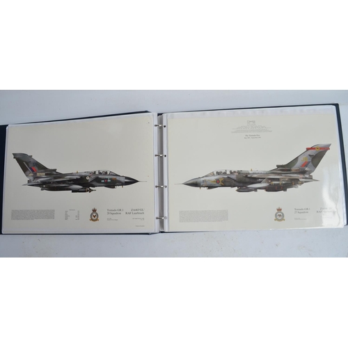 1233 - A3 sized ring binder containing 54 Royal Air Force Tornado prints, 52 by Squadron prints with 5 sign... 