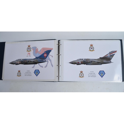 1233 - A3 sized ring binder containing 54 Royal Air Force Tornado prints, 52 by Squadron prints with 5 sign... 