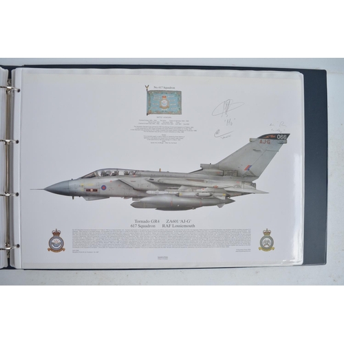 1233 - A3 sized ring binder containing 54 Royal Air Force Tornado prints, 52 by Squadron prints with 5 sign... 