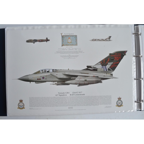 1233 - A3 sized ring binder containing 54 Royal Air Force Tornado prints, 52 by Squadron prints with 5 sign... 