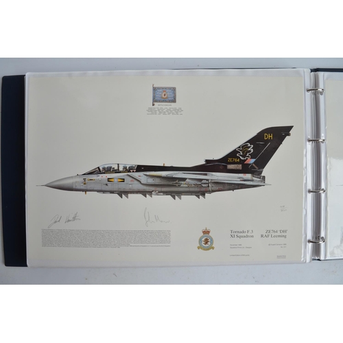 1233 - A3 sized ring binder containing 54 Royal Air Force Tornado prints, 52 by Squadron prints with 5 sign... 