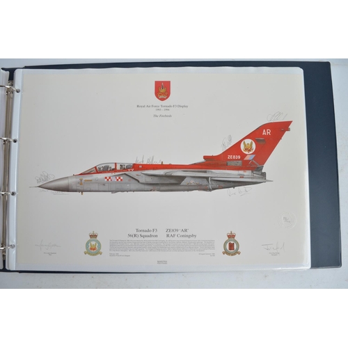 1233 - A3 sized ring binder containing 54 Royal Air Force Tornado prints, 52 by Squadron prints with 5 sign... 